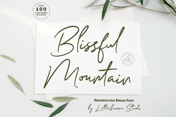 Discover the Serene Beauty of Blissful Mountain Font
