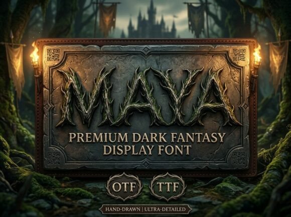 Maya: A Dark Fantasy Typeface for Epic Stories