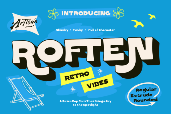 Roften: A Funky Retro Font for Vibrant Designs