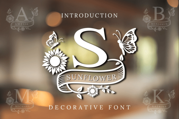 Sunflower Monogram: A Font That Blooms with Artistic Charm