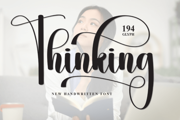 Thinking: A Sweet Handwritten Display Font for Joyful Designs
